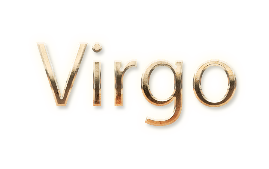 zodiac sign word VIRGO gold text typography PNG images free